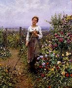 Daniel Ridgeway Knight La Petite Jardiniere oil on canvas